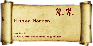 Mutter Norman névjegykártya